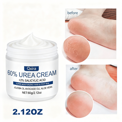 Qxira 60G Urea Foot Care Cream, Contains Urea And Salicylic Acid, Deeply Moisturizing And Hydrating, Makes Skin Smoother, Keeps Feet Soft And Moist