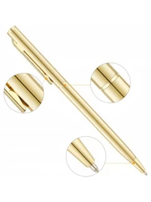 12pcs Elegant Gold Ballpoint Pens, Black Ink, Medium Tip, Smooth Writing, High-End Business Signature Pens, Perfect For Note-Taking And Writing, Ideal Office And Study Supplies, Birthday, Christmas, Halloween, Valentine's Day, New Year, Friends, And Easter Gifts - 12pcs (Gold) - View 5