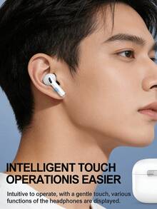 Wireless Bluetooth In‑Ear Earbuds TWS, Stable Bluetooth Connection, Touch Operation, Large Capacity Charging Case, Stereo Audio & Clear Hands‑Free Calls For Work & Music - White - View 4