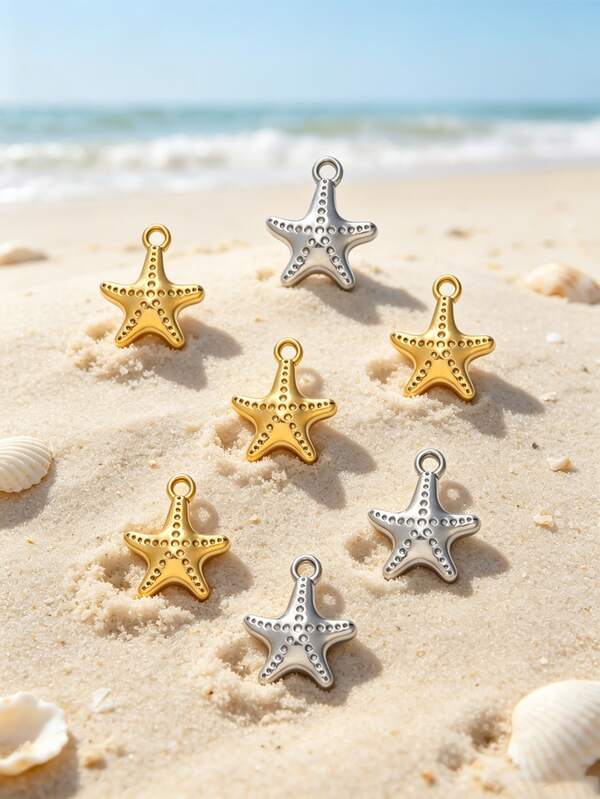 10PCS/20PCS Stainless Steel Tiny Sea Star Pendants, Ocean Beach Themed Jewelry Making Supplies For Bracelet Necklace Earrings DIY Craft