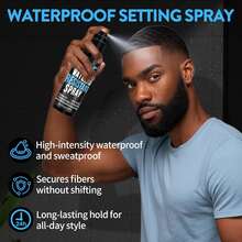 Goiple Men's Waterproof Hair Fiber Spray, Black Hair Strong Hold Spray | Men's Hair Enhancing Spray, Waterproof Hairline Enhancing And Volumizing Spray - Blue - View 3