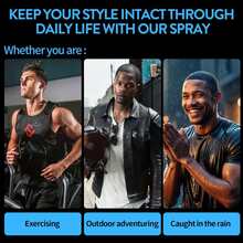 Goiple Men's Waterproof Hair Fiber Spray, Black Hair Strong Hold Spray | Men's Hair Enhancing Spray, Waterproof Hairline Enhancing And Volumizing Spray - Blue - View 4