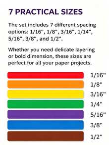 Paper Layering Alignment Guide Set, Color Coded Spacing Ruler With Storage Case, Even Border Measuring Tool For DIY Card Making, Scrapbooking, Journaling, Paper Craft Supplies, Back To School Stationery & Office Use - Multicolor - View 5