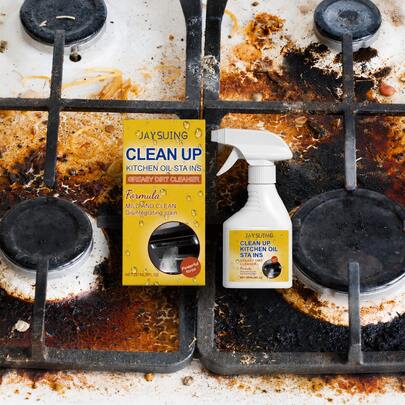 JAYSUING Heavy-Duty Kitchen Grease Cleaner - Safely Removes Stubborn Oil & Grease From Stovetops & Range Hoods, Leaves Surfaces Shiny & Spotless