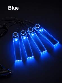 1pc Drage 4 LED Car Atmosphere Light, Car Foot Lamp, USB Foot Light, Multi-Color, Cigarette Lighter Plug & Play - 點煙器-即插即用 - 查看 13