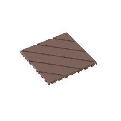 44 Pack Interlocking Deck Tiles, 12x12 Inch Waterproof PP Plastic Flooring, Easy Install Outdoor Patio Balcony Poolside Backyard Non-Slip Mats, Brown-XY371998