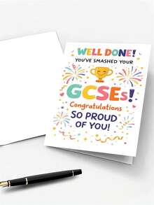 2 Cards Congratulating Exam Success (With Envelopes) - These Cards Feature An Imaginative Cartoon Trophy Design, Perfect For Graduation Parties, Opening Ceremonies, Themed Parties, Birthdays, Weddings And Anniversaries. - A - View 3