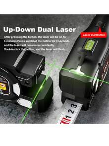 High Precision Laser Tape Measure Distance Meter, USB Rechargeable, Practical Measurement And Design Tool, Multi-Function Laser Tape Measure For Horizontal Measurement, 5M Handheld Electronic Ruler, Suitable For Indoor Decoration And Construction - A - View 4