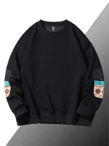 Men's Outdoor Casual Sports Sweatshirt, Lightweight Pullover, Fashionable Autumn/Winter - Black - View 3