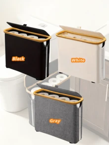 Toilet Paper Storage Basket - Ultimate Bathroom Storage Basket. Storage Basket, Toilet Paper Storage Basket, Bathroom Accessories Storage Rack - Toilet Paper Holder, Closed Toilet Paper Storage Container - Multicolor - View 8