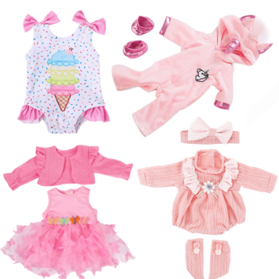 Conjunto de Várias Peças 16-18in Roupa de Boneca Infantil com Tema de Sorvete & Unicórnio, Macacão, Bodysuit, Jaqueta, Acessórios, Roupas de Boneca Divertidas, Presente de Aniversário Infantil, Coleção de Vestir Estilo Doce, Presente para Crianças, Presente de Volta às Aulas (Boneca Não Incluída)