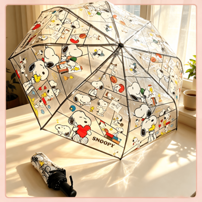 1 chiếc ô trong suốt Snoopy, phù hợp đi học, chụp ảnh, chuyến đi ngắn, sinh nhật, kỷ niệm, quà bất ngờ ngày mưa, quà tặng tựu trường, quà lưu niệm nhỏ