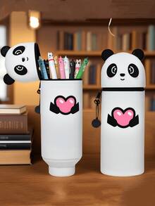 防水矽膠蜜蜂圖案 2 合 1 鉛筆盒，動物圖案鉛筆盒，可用於存放家用物品、筆、尺、化妝品等，是學校用品、辦公用品、學習用品和日常必需品的理想選擇 - 矽膠 - 查看 3
