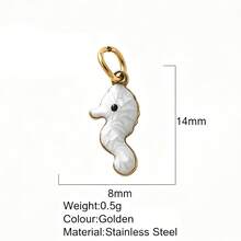 1pc Gold Seahorse Pendant Colorful Seahorse Shaped Charm Accessory Suitable For Necklace Bracelet Earrings Decoration Versatile Fashion - Multicolor - View 21