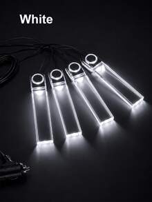 1pc Drage 4 LED Car Atmosphere Light, Car Foot Lamp, USB Foot Light, Multi-Color, Cigarette Lighter Plug & Play - 點煙器-即插即用 - 查看 12
