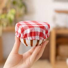 1/6pcs Elastic Grid Fabric Jar Covers, Reusable Chlorine-Free Breathable Multi-Purpose Covers For Sourdough Fermentation, Glass Jars, Tea Cups, Bread Baskets And Food Storage - Multicolor - View 5