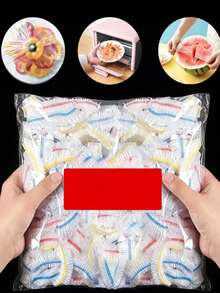 400/300/200/100/20入拋棄式保鮮膜，可保持剩食新鮮，附彈性自封邊，適用於覆蓋碗盤，居家使用 - 彩色 - 查看 4