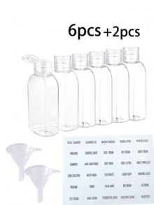 6/4pcs Leak-Proof Travel Bottles, 3.4 Oz Transparent Plastic With Flip Cap Refillable Containers For Shampoo, Conditioner, Body Wash And Other Toiletries Travel Essential Portable Design, Liquid Storage Leak-Proof Design Travel Toiletries Bottles - Clear - View 10