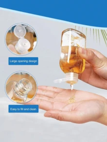 6/4pcs Leak-Proof Travel Bottles, 3.4 Oz Transparent Plastic With Flip Cap Refillable Containers For Shampoo, Conditioner, Body Wash And Other Toiletries Travel Essential Portable Design, Liquid Storage Leak-Proof Design Travel Toiletries Bottles - Clear - View 3