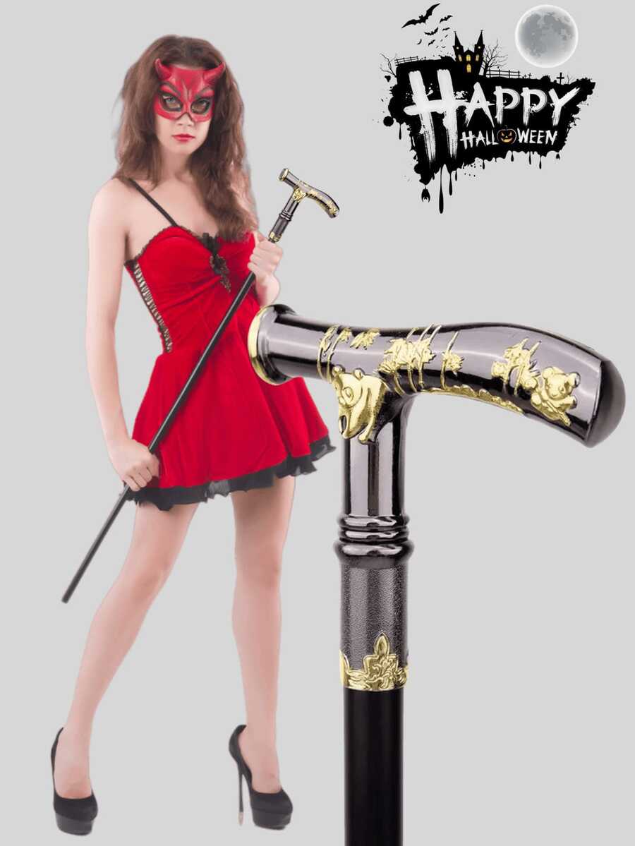 Halloween Props, Pipe-Shaped Game Prop, Performance Prop, Metal Scepter, Creative Gentleman Cane, Fashionable Christmas Gift, Vintage Scepter Cosplay Game Prop, Magician Performance Accessory, Elegant High-End British Gentleman Cane, Suitable For Daily Use, Men's Gift, Creative School Performance - Pipe-shaped - View 1
