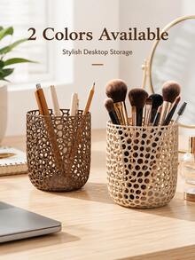 Modern Minimalist Cut-Out Pen Holder-A Stylish, Nordic-Style Desktop Organizer Featuring A Spacious Capacity And A Breathable Cut-Out Design. Ideal For Storing Writing Instruments; The Packaging Has Been Fully Upgraded And Reinforced.Holiday - One Size - View 9