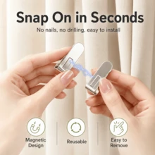 1 Pair Curtain Light Leak Prevention Clips, Invisible Gap Fixing Buckles For Bay Window Curtains, Closing Snap Fasteners - Say Goodbye To Light Leaks - Multicolor - View 3