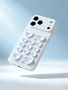 Macaron Candy Color Heart-Shaped Suction Cup Phone Stand Silicone Soft Case Compatible With Apple 11 Pro Max/12 Pro Max/13 Pro Max/14 Pro Max/15 Pro Max/16 Pro Max/17 Pro Max/18 Pro Max - White - View 2
