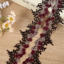 5 Yard Multicolor Wavy Floral Lace Trim, Hollow‑Out Flower Embroidery Ribbon For Sewing, Dress, Curtain & DIY Craft Decoration - Embroidered Lace - View 12