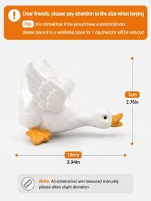 1pc White Goose Garden Decor , Cute Duck Figurines, Outdoor Yard Ornament, Fairy Garden Statues For Flower Pot, Patio, Balcony, Lawn, Porch, Farmhouse Cottagecore Decor, Mini Animal Shelf Accent,  Garden Gift For Plant Lovers - A - View 13