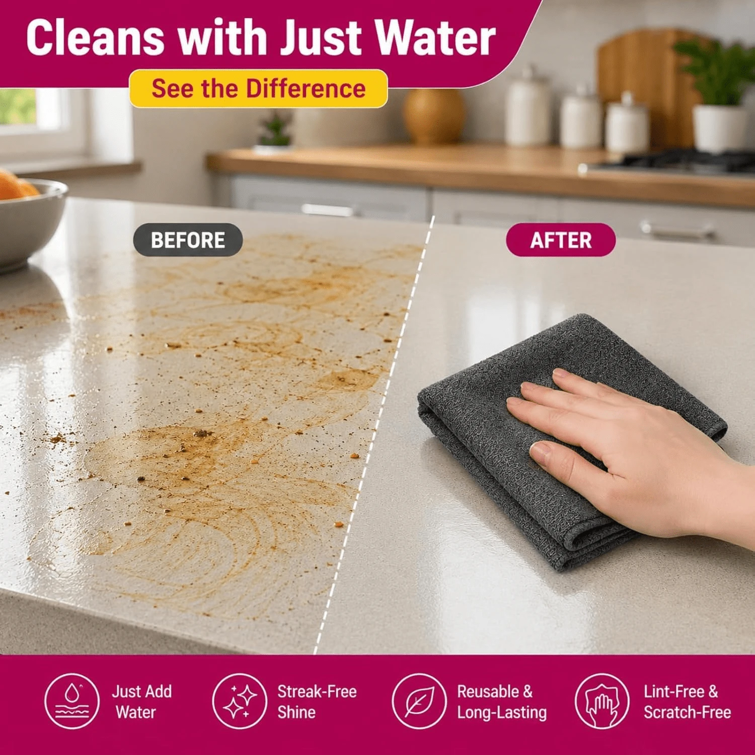 Reusable Silicone Dish Brush - Dual-Sided Cleaning Sponge With Ergonomic Handle, Durable And Easy To Clean, Suitable For Kitchen And Bathroom, Dishwashing Accessory, Kitchen Cleaning Tool, Modern Kitchen Utensil, Durable Cookware