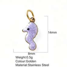 1pc Gold Seahorse Pendant Colorful Seahorse Shaped Charm Accessory Suitable For Necklace Bracelet Earrings Decoration Versatile Fashion - Multicolor - View 11