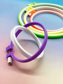 [10pcs]Colorful Adjustable Plastic Embroidery Hoops, 9.2/12.4/16/20.3cm 4 Sizes Available, Suitable For Cross Stitch, Punch Needle, Ribbon Embroidery, Fabric Collage, Yarn Embroidery And Other Handicrafts - Plastic Embroidery Hoop - View 3