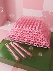 10/20/30/40/50pcs Creative Heart-Shaped Bubble Sticks (Empty Bottles), Wedding/Birthday Party Bubble Stick Decorations - Multicolor - View 2