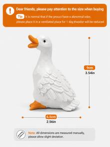 1pc White Goose Garden Decor , Cute Duck Figurines, Outdoor Yard Ornament, Fairy Garden Statues For Flower Pot, Patio, Balcony, Lawn, Porch, Farmhouse Cottagecore Decor, Mini Animal Shelf Accent,  Garden Gift For Plant Lovers - A - View 12