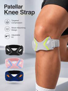 Geometric Print Patella Knee Strap, Breathable Fabric Adjustable Shock-Absorbing Knee Support Brace, Suitable For Running, Basketball, Outdoor Sports - Multicolor - View 5