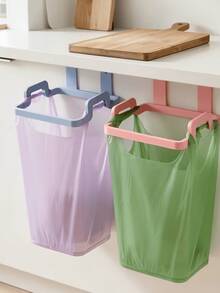 Kitchen Hanging Trash Bag Holder, Reusable Plastic Cabinet Trash Storage Box, Household Cabinet Door Back Rag Rack Trash Holder, Suitable For Storage Room, Garage And Bathroom Trash Bag Rack - Multicolor - View 3