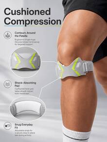 Geometric Print Patella Knee Strap, Breathable Fabric Adjustable Shock-Absorbing Knee Support Brace, Suitable For Running, Basketball, Outdoor Sports - Multicolor - View 2
