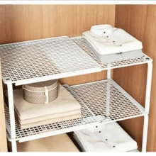 1pc Adjustable & Expandable Closet Storage Rack, Heavy Duty Metal Wardrobe Shelf, Space-Saving Vertical Storage Rack, Suitable For Clothes, Shoes, Cabinet Storage, Easy To Install, Suitable For Wardrobe And Shoe Rack, Closet Storage, Room Decor, Storage, Drawer Storage - Multicolor - View 7