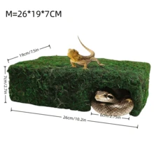 Tempat Persembunyian Reptil, Gua Lumut untuk Ular, Tempat Persembunyian Ular untuk Ular Piton Bola, Tempat Persembunyian Kadal Lumut Buatan dengan Tempat Berlindung, Gubuk Gua Ular untuk Terarium Bertema Ideal untuk Gecko, Hamster, dan Ular untuk Beristirahat & Bersembunyi - View 8