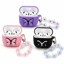Cartoon Butterfly Chain Bluetooth Earphone Protective Case Compatible With AirPods - Black - View 5