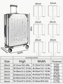 1pc Transparent PVC Luggage Cover, Travel Luggage Protection Cover, Thickened PVC Material, Scratch-Resistant And Wear-Resistant, Home Essential - Clear - View 2