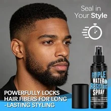 Goiple Men's Waterproof Hair Fiber Spray, Black Hair Strong Hold Spray | Men's Hair Enhancing Spray, Waterproof Hairline Enhancing And Volumizing Spray - Blue - View 5