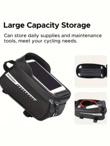 Bicycle Phone Holder Bag - Made Of EVA Material; Equipped With Adjustable Shoulder Strap And Rain Cover; Suitable For Phones Up To 6.8 Inches; Ideal Cycling Accessory. - Multicolor - View 9