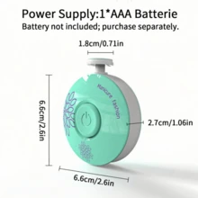 Tinabless 1套電動嬰兒指甲剪，新生兒指甲修剪套裝，附6個可替換磨頭（3個成人用、3個嬰兒用），低噪音人體工學設計 - 薄荷綠 - 查看 2