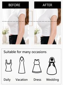 Mango Shaped Adhesive Bra With Detachable Transparent Shoulder Straps, Strong Lift, Invisible Strapless Push-Up Bra, Suitable For Wedding Party Dress - Color - View 2