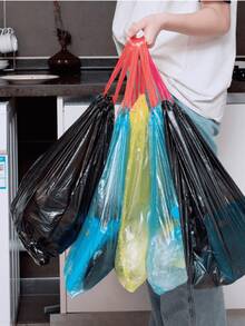 Kitchen Hanging Trash Bag Holder, Reusable Plastic Cabinet Trash Storage Box, Household Cabinet Door Back Rag Rack Trash Holder, Suitable For Storage Room, Garage And Bathroom Trash Bag Rack - Multicolor - View 4