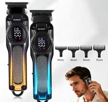 1pc USB Rechargeable Men's Oil Hair Clipper LCD Digital Display High Power Electric Hair Trimmer For Salon - View 1
