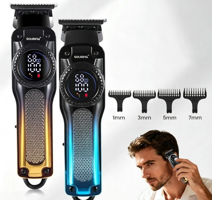 1pc USB Rechargeable Men's Oil Hair Clipper LCD Digital Display High Power Electric Hair Trimmer For Salon - View 1