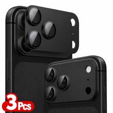 CASECOPS 3pcs Alloy Black Metal Alloy Lens Protection Camera Lens Protector, Compatible With Iphone 17 Pro Camera Lens Protector Compatible With Iphone 17 Pro Max 9H Seamless Fit Design, Anti-Scratch, Anti-Fingerprint, Full Protection Against Scratches And Impacts High-Definition Lens Preserves Original Camera Quality - Black - View 7