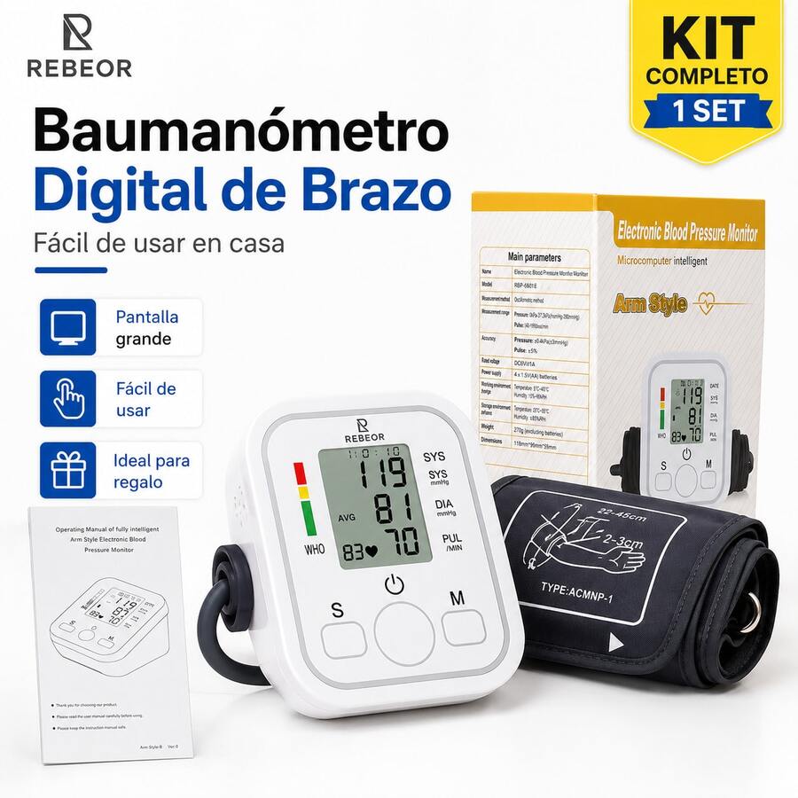 Pulsovital Automatic Digital Arm Sphygmomanometer Black